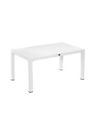 Resim Novussi Liverno Rattan BEYAZ Masa Takımı 90*150 Camlı Masa 6 Adet Beyaz 