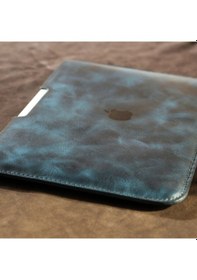 Resim Kişiye Isme Özel Adonis Apple Uyumlu MacBook Air Hakiki Deri Kılıf Mavi 