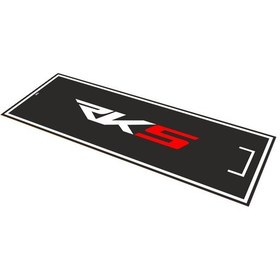 Resim Rks Uyumlu Siyah Desenli 80 X 220 Cm Kaydırmaz Motosiklet Halısı 