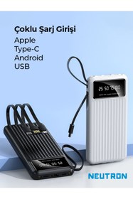 Resim NEUTRON 10.000 Mah Kablolu Dijital Göstergeli El Feneri Özellikli Powerbank - Siyah - Ntl-pb-13n4 