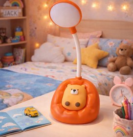 Resim Teknoland Park Sevimli Uyuyan Ayıcık Masaüstü Led Lamba Hediyelik Kitap Okuma Gece Lambası Baş Ucu 