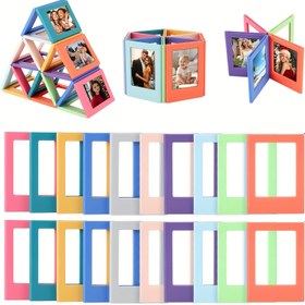 Resim 5 Adet Manyetik Fotoğraf Çerçevesi, 3 İnç Buzdolabı Mıknatıs Albüm Çerçeve, Polaroid Mini Fotoğraf Çerçevesi, Aile Anıları için Küçük Boyutlu Fotoğraf Çerçevesi - Fujifilm Film Uyumlu, Ev, Oturma Odası ve Ofis Dekorasyonu Fotoğraf Kartı 