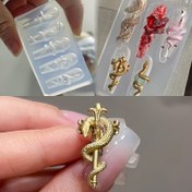 Resim 1 Adet Yılan Desenli Tırnak Kalibresi 3D Kabartmalık Nail Art Dekorasyon DIY Manikür Aleti - Şablon, Çerçeve 