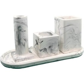 Resim Betonmall Marble Serisi Diş Fırçalık Banyo Seti Gri 