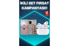 Resim Pileli Store 3 Kordonlu Pembe Amoled Ekran Akıllı Saat ve Yeni Nesil Pro Kablosuz Bluetooth Kulaklık Anc/enc 