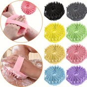 Resim 1 Adet Silikon Vücut Peelingi Loofah - Pürüzsüz Açık Bej, Ergonomik Tutuş, Pil Gerektirmez, 6 Renk (Pembe/Siyah/Sarı/Yeşil/Mavi/Mor) - Çoğu İnsana Uygun, Silikon Masaj Aracı, Banyo Aksesuarı, Dokulu Yüzey, Dayanıklı Eksfoliyatör, Toksik Olmayan Malzeme 