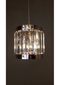 Resim Luxury Tekli Sarkıt Lüks Kristal Salon Ve Oda Sarkıt Avizesi Krom 