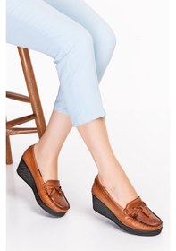 Resim Artı-Artı014-14505 Hakiki Deri Ortopedik Kadın Platform Topuk Aya 