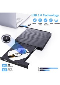 Resim Upway Dvd Rw Usb 3 0 Type C Slim Harici Cd Dvd Yazıcı Okuyucu Macbook İmac Windows11 
