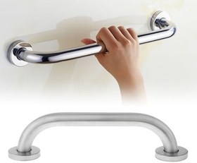 Resim Banyo Tutunma Barı 40 cm Paslanmaz Çelik Vidalı Duvar Tipi Destek Barı Engelli Güvenlik Tutacağı 