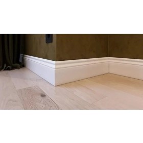 Resim By İstanbul Lake Pvc Kaplama Saten Beyaz Laminat Parke Süpürgelikyalı Serisi B14 