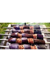 Resim Kare Patlıcan Şişi 10 Adet -tavuk Şişi - Tavuk Kanat Şişi - Domates Şişi 60cm 7 Mm 