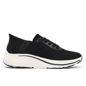 Resim Derimod Zero Kadın Siyah Bağcıklı Kalın Tabanlı Sneaker 25SFE49556F 