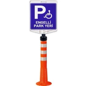 Resim Engelli Park Yeri Uyarı Levhalı Delinatör Seti 