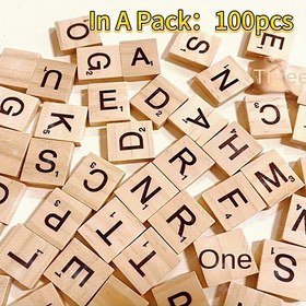 Resim 100/200 Adet Geri Dönüştürülmüş Ahşap Alfabe Harfleri - Doğal Bej DIY Okuryazarlık Öğrenme Küpleri, Eğitici Kelime Yapımı, Sınıf ve Ev Dekoru, Eğitim Aracı, Alfabe, Dil Geliştirme Oyunları, Minimalist Dekor, Pürüzsüz Yüzeyli Harf Blokları 