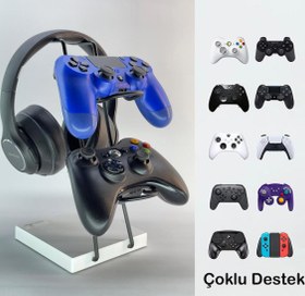 Resim Gaming PS4 PS5 Xbox Joystick Controller Tutucu ve Kulaklık Dikey Standı 