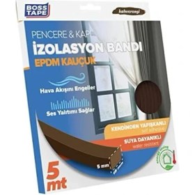 Resim Epdm Kauçuk Pencere Kapı Izolasyon Bandı Kahve 5mm x 15MM x 5mt 