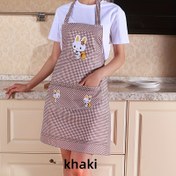 Resim Sevimli Tavşan Ekose Mutfak Önlüğü - Yumuşak Şeftali Kadife %100 Polyester, Dayanıklı ve Kolay Temizlenir Evde Pişirme & Restoran Kullanımı İçin, Şık Koruyucu Giysi, Evde Pişirme Kıyafeti | Büyüleyici Tavşan Deseni | Kolay Temizlenebilir Önlük 