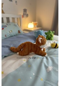 Resim Miyavlayan Peluş Kedi 25 Cm - Yumuşacık Tüylü Sesli Uyku Arkadaşı Ve Hediye Kedi Oyuncak Turuncu 