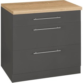 Resim Aysel Mutfak Çekmeceli Alt Modül 90 Cm Antrasit - Tezgah Dahil Antrasit 