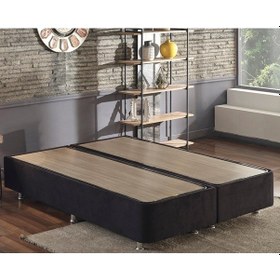Resim Nironyatak Niron Ela Baza -180X200 Cm Çift Kişilik Sandıklı Siyah Kumaş Baza 