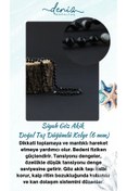 Resim Deniz Doğal Taş Sertifikalı Siyah Göz Akik ( Taşlar) Doğaltaş Düğümlü Kolye 6 Mm, M012 