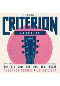 Resim La Bella Akustik Gitar Teli 10-50 C520t 