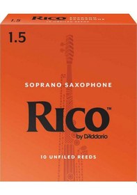 Resim D'addario Rıa1015 Rico Orange Box Soprano Saksafon Kamışı No: 1.5 Başlangıç/eğitim - 10'lu Paket Klasik Turuncu Kutu, Caz Ve Eğitim İçin İdeal Standart Kutu 