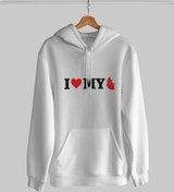 Resim Kalbini Sev Oversize Unisex Kapüşonlu Sweatshirt 