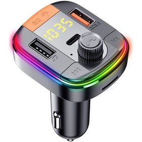 Resim Kosona Siyah Oto Bluetooth Mp3 Çalar Fm Transmitter, Renkli Atmosfer Işığı, Ellerden Serbest Konuşma, Tf Kart/usb Oynatma, Voltaj Tespiti Desteği 