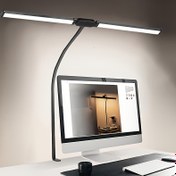 Resim 2 Başlıklı LED Masa Lambası Klipsi - 3 Mod, 10 Parlaklık Seviyesi, Ayarlanabilir Açı, USB Adaptör, Okuma, Öğrenme, Piyano, Monitör, Ofis için Uygun 