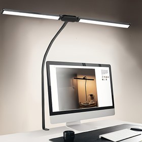 Resim 2 Başlıklı LED Masa Lambası Klipsi - 3 Mod, 10 Parlaklık Seviyesi, Ayarlanabilir Açı, USB Adaptör, Okuma, Öğrenme, Piyano, Monitör, Ofis için Uygun 
