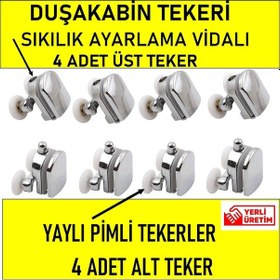 Resim Duşakabin Tekerleği 8 Li Set - Krom Renk - Cam Kabin İçin Tekeri Diğer 