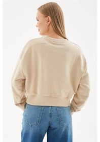 Resim Fashıon Frıends Kadın Baskılı Crop Sweat 24k0053k1 Bej 
