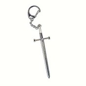 Resim 1 adet Vintage Gümüş Göçer Haç Kılıç Anahtarlık - Moda Metal Alaşım Viking Savaşçısı Kılıç Kolye Çantalar, Cüzdanlar, Sırt Çantaları, Araba Şanslar ve Fermuar Dekoru için, Mükemmel Tatil Hediyesi Noel, Şükran Günü, Sevgililer Günü, Çinko Alaşım, Örgülü Olmayan Zincir, Anahtarlık Aksesuarı | Vintage Kılıç Tasarımı | Dayanıklı Metal Zincir, Metal Anahtarlık 