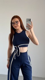 Resim Hadise Crop Bağlama Takım Lacivert 