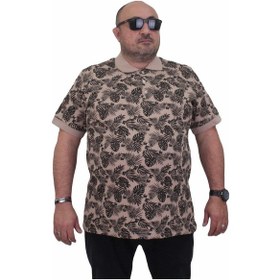 Resim Starbattal Erkek Büyük Beden Polo Yaka Tişört Hawai 24455 Bej-Bej 