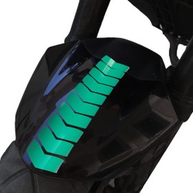 Resim Ok Tasarımlı Orman Yeşili Çamurluk Kask Sticker Çınar Extreme 
