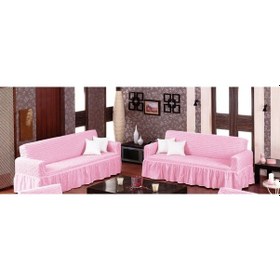 Resim Altın Kelebek Bürümcük Koltuk Örtüsü Maxi Çekyat (3+3)-Pembe 