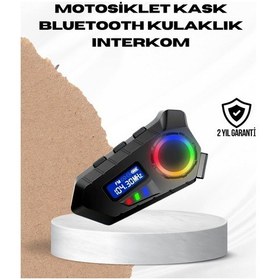 Resim Universal Bluetooth 5.4 İnterkom Ip65 Toz Ve Su Geçirmez Led Göstergeli 
