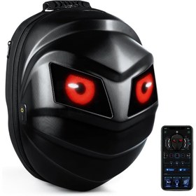 Resim Led Gözlü Motosiklet Kask Sırt Çantası Telefon Kontrol Ledli Çanta 
