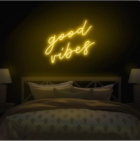 Resim Twins Led Good Vibes Yazılı Neon Tabela Günışığı Model:model:34373366 Gün Işığı 