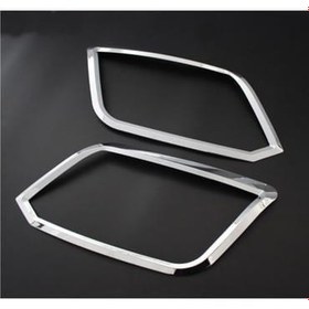 Resim Volkswagen Amarok 2010-2018 Arası Uyumlu Far Çerçevesi Parlak Krom Renk Sağ ve Sol Set 