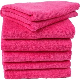 Resim 6 Adet Mutfak Havlusu El Yüz Havlusu Fuşya 