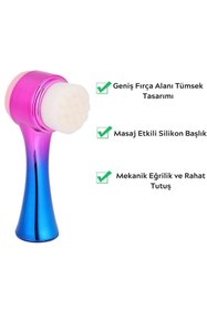 Resim TBL DEKOR ® Çift İşlevli Renkli Cilt Yüz Temizleme Fırçası Peeling Masaj Etkili Gözenek Temizleyici 