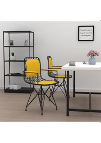 Resim Knsz kafes tel sandalyesi 1 li mazlum syhsrı kolçaklı sırt minderli ofis cafe bahçe mutfak 