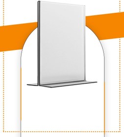 Resim Genel Markalar A4 T Tipi Dikey Masa Üstü 20'li Paket / 2.8 Mm Şeffaf Pleksi Föylük / Broşürlük 