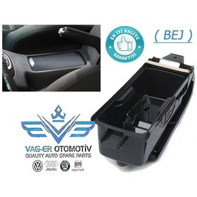 Resim Vw Golf 6 Orta Konsol Sürgülü Bardaklık Komple (Bej)1K0862531 