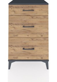 Resim Hyperion Komodin 3 Çekmeceli 60x44x96 Antrasit-çam Antrasit 