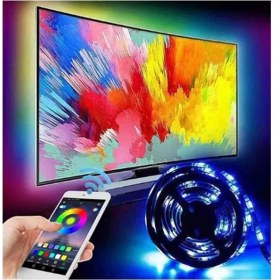 Resim Gaman Bluetoothlu Telefondan Kontrollü Çok Renkli Tv Laptop Monitör Arkası Dekoratif 4 Metre LED 120 LED 